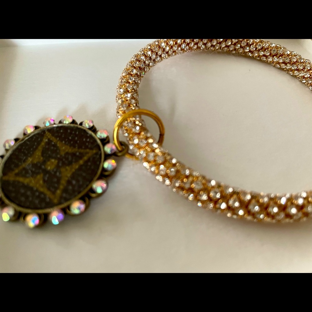 Crystal Bracelet with Canvas & AB Crystal Charm